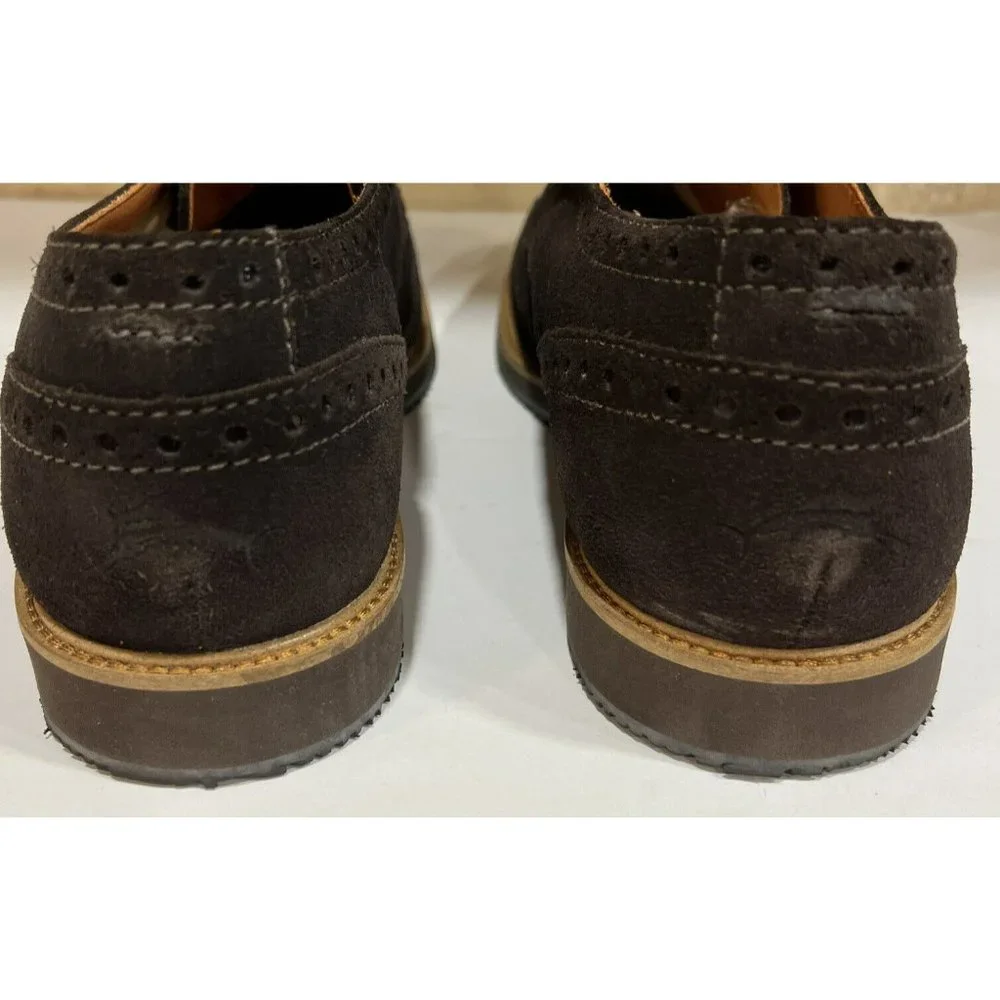 Tommy Bahama Wingtip Elliott Bucks Shoes Men Dark Brown Suede‎ YGI G2S-1 Size 13